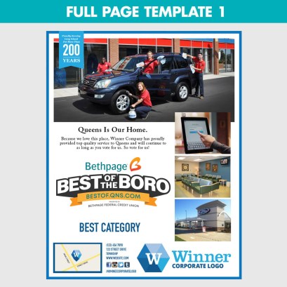 Full page winners ad template 1