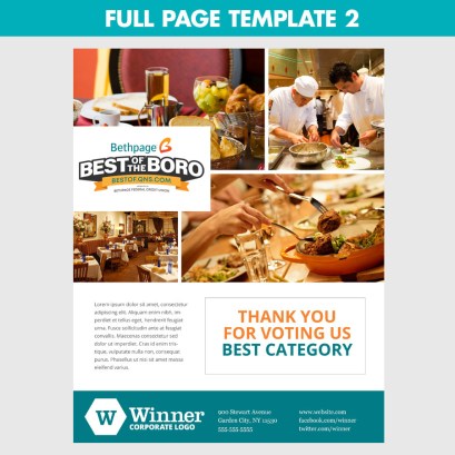 Full page winners ad template 2