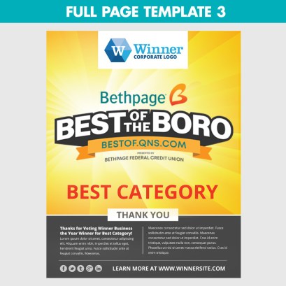 Full page winners ad template 3